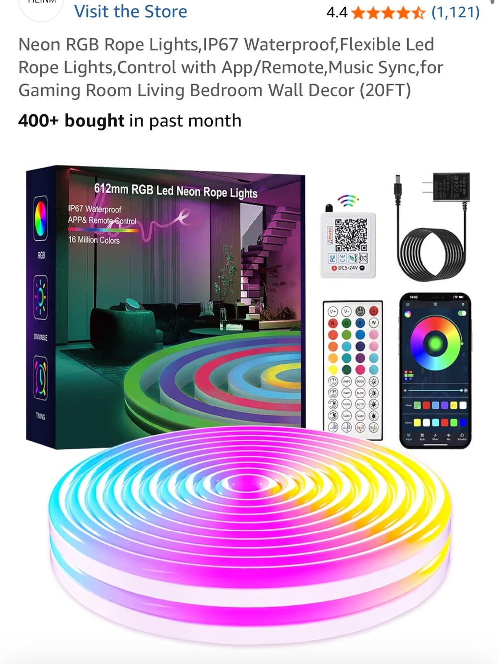 RGB LED Neon Rope Lights - Multi Color - Picture 3 of 3